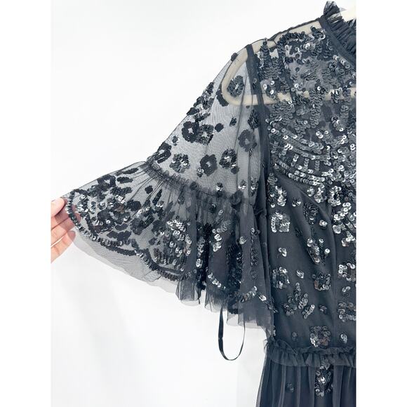 Mac Duggal 9143 Black Embellished High Neck Beaded Mini Dress 2 NWT - Picture 7 of 7